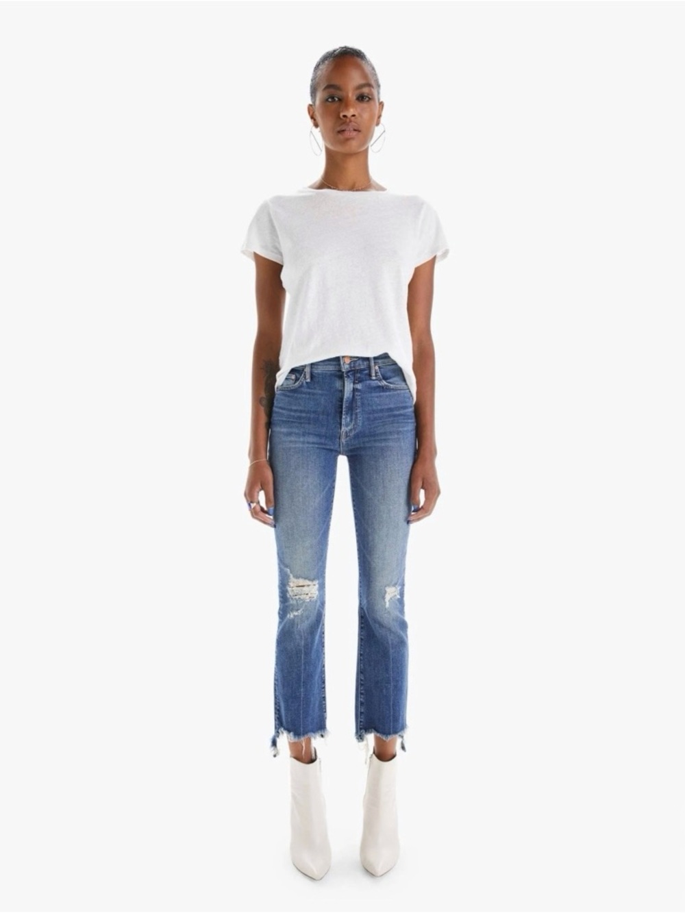 MOTHER The Insider Crop Step Chew in Dancing On Coals Jeans